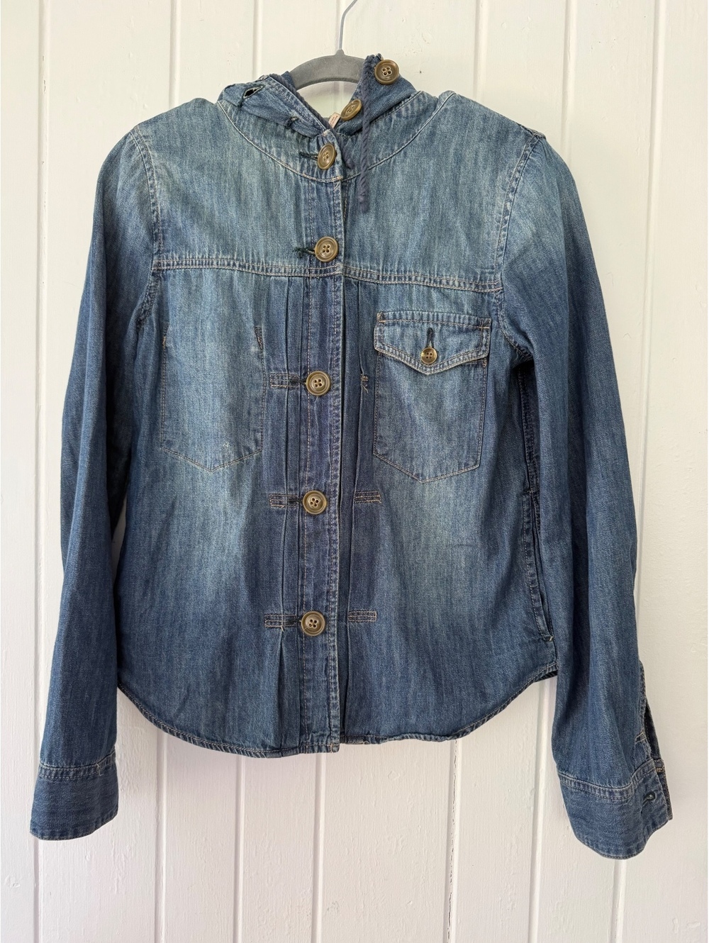 Free People Women's Denim Hooded Jacket Size XS